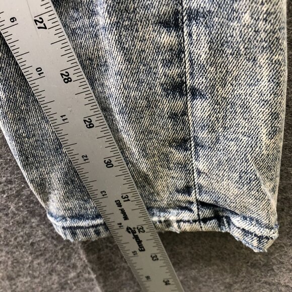 Guess Acid Wash Skinny Jeans Womens 30x32 Blue Stretch Mid Rise Rock Punk - Picture 12 of 14